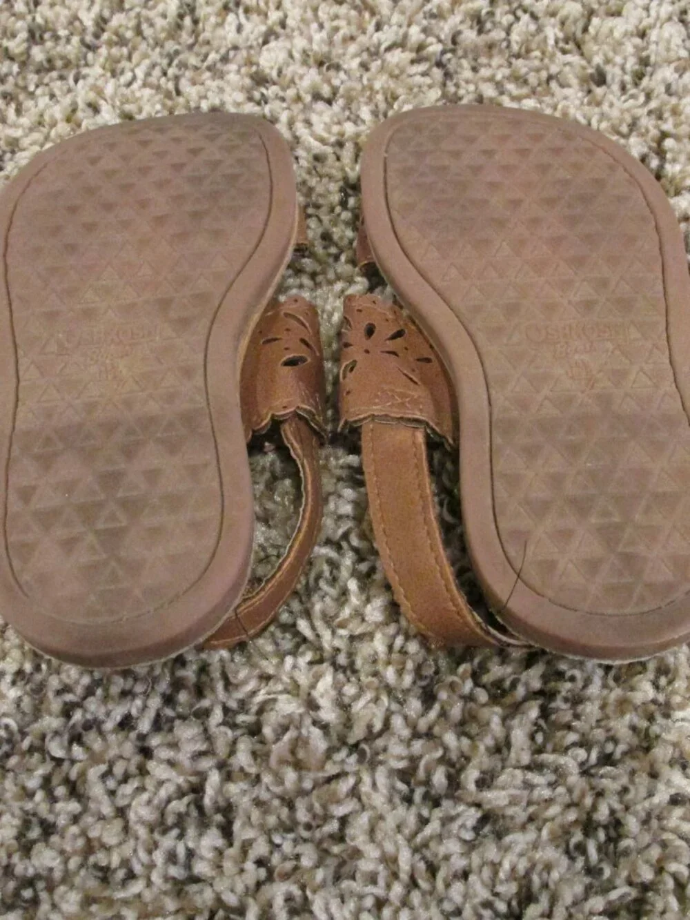 Osh Kosh Slip On Sandals Toddler Girls Size 6M Brown Open Toe‎ Summer Church
